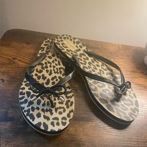 Kate Spade Cheetah print flip flops